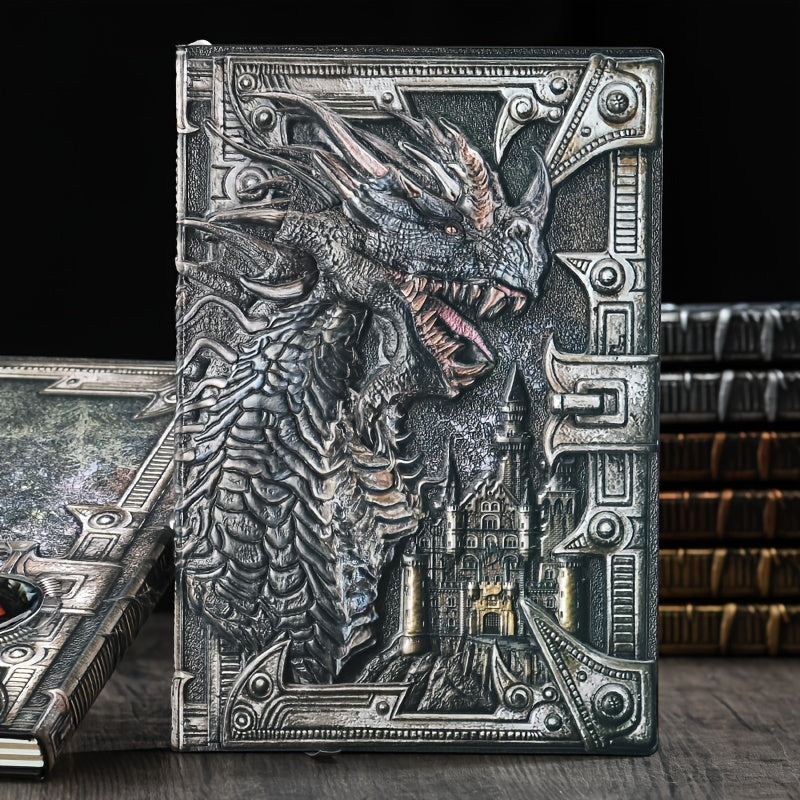 Dragon A5 Diary Notebook Embossed Leather Travel Journal