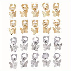 20pcs Butterfly Tassel Hair Ring Side Hair Dreadlock Accessories