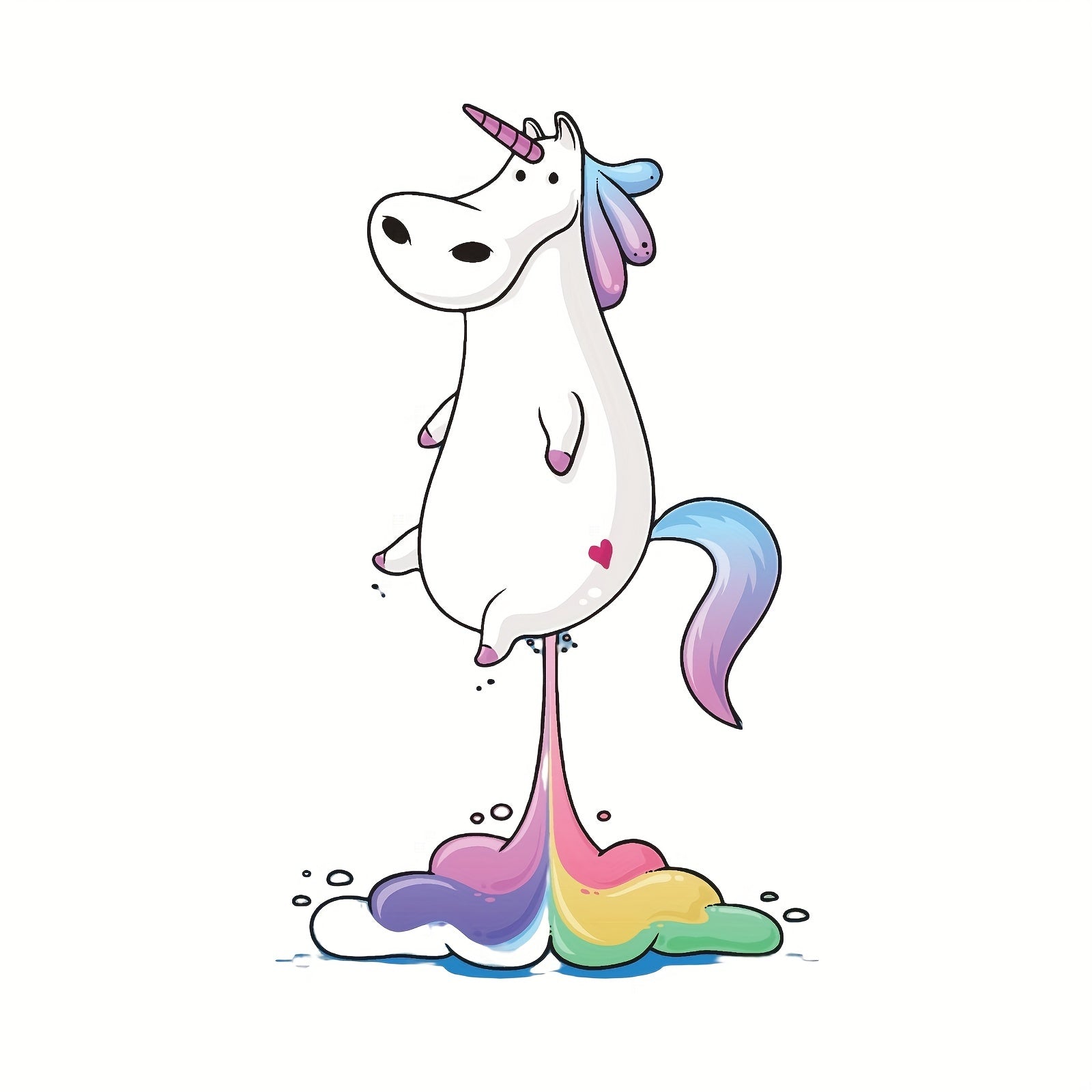 Funny Unicorn Toilet Lid Decal Bathroom Decor Sticker Moisture Proof Cover