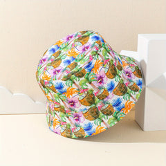 Coconut Tree Print Reversible Bucket Hat Lightweight Foldable Cap
