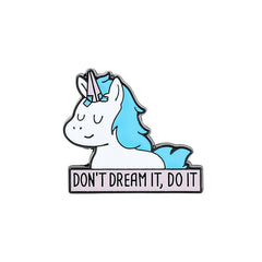 Unicorn Alphabet Metal Brooch For Holiday Gift