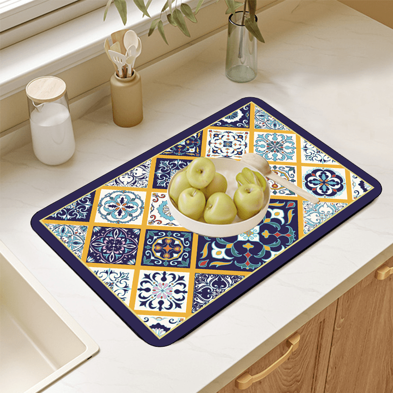1pc Draining Mats for Kitchen Countertops Coffee Mats Kitchen Dish Mats Bar Coff