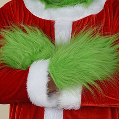 1pair Christmas Green Plush Gloves Party Cosplay Costume Props