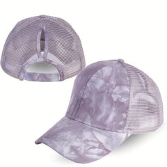 Tie Dye Ponytail Baseball Cap Mesh Trucker Hat Hip Hop Dad Hats Summer Sun Cap