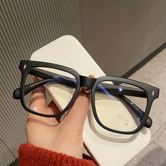 Matte Square Clear Lens Light Blocking Glasses for Men Women