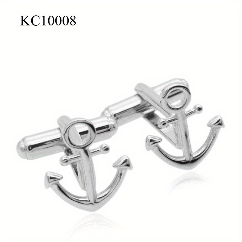 925 Sterling Silver Anchor Cufflinks Men's Suit Accessories