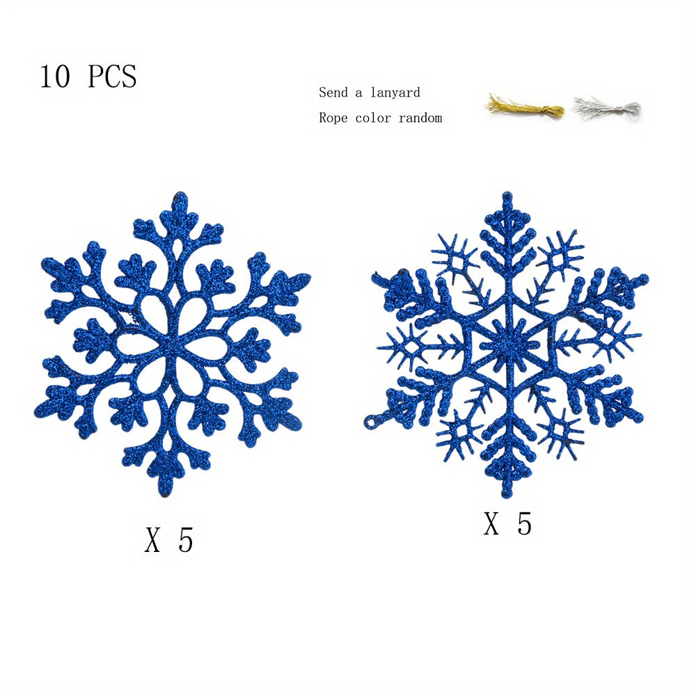 10pcs Christmas Snowflakes Tree Decor Hangings 3.9INCH
