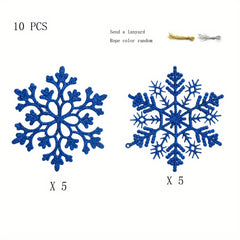 10pcs Christmas Snowflakes Tree Decor Hangings 3.9INCH