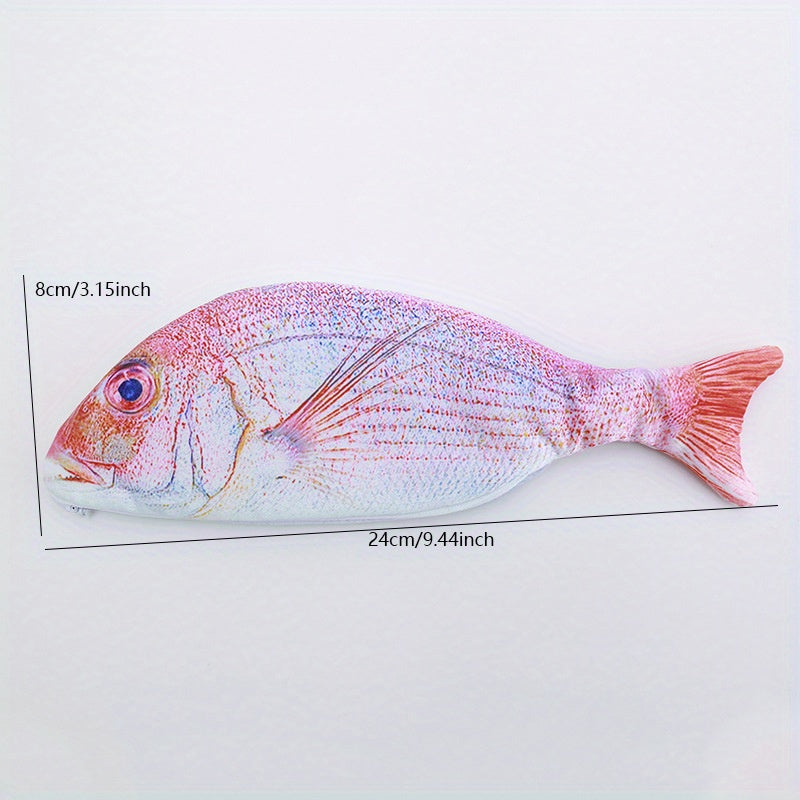 Crucian Pencil Bag Zipper Case Salt Fish Shaped Funny Handbag