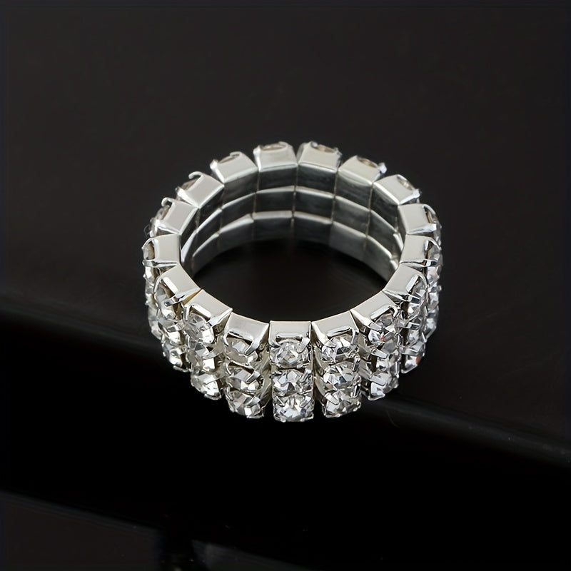 Men's Elastic Ring with Artificial Diamond