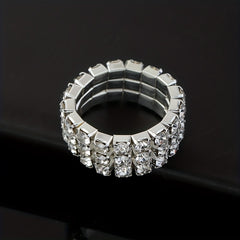 Men's Elastic Ring with Artificial Diamond