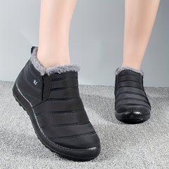 Women's Thermal Slip On Snow Boots Plush Flat Short Boots