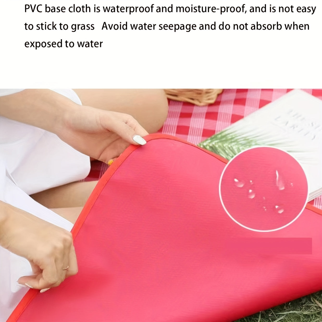 Portable PVC Picnic Mat Modern Plaid Pattern Waterproof Camping Beach Mat