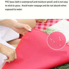 Portable PVC Picnic Mat Modern Plaid Pattern Waterproof Camping Beach Mat