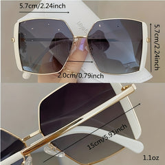 Oversized Cat Eye Sunglasses Gradient Lens Geometric Frame Shield UV400