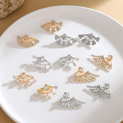 Zircon Geometric Earrings Rear Hanging Love Water Drop Earrings