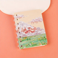 80pg Painting Landscape Coil Book A7 Mini Pocket Notepad Diary