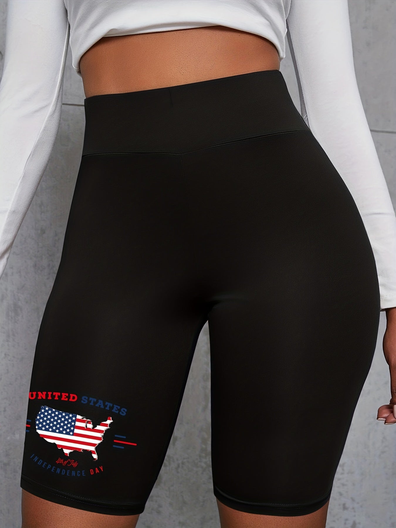 Women's Plus Flag Map High Rise Shorts