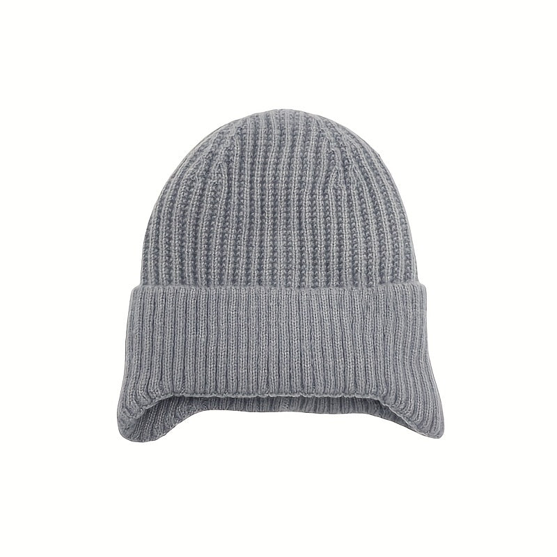 Men's Velvet Ear Protection Knitted Hat for Middle-Aged