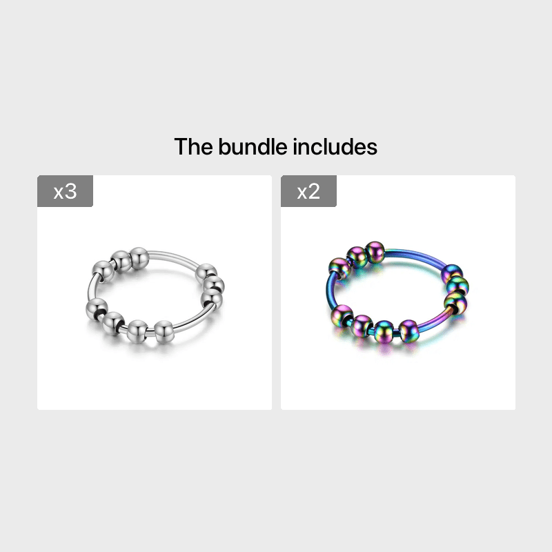 10 Beads Rotating Anxiety Ring for Couples Stress Relief