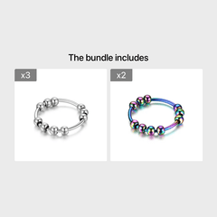 10 Beads Rotating Anxiety Ring for Couples Stress Relief