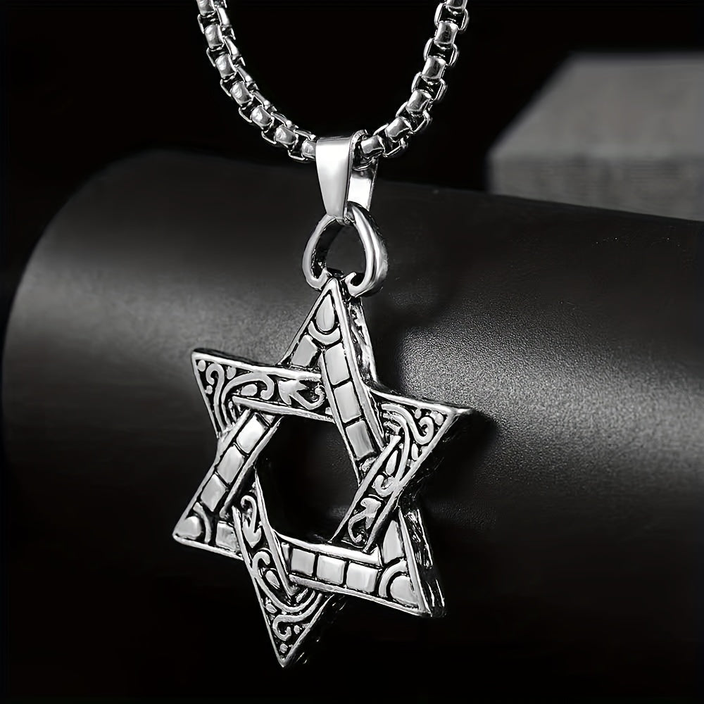 Stainless Steel Necklace Jewelry Hexagon Pendant Necklace Hip hop Punk