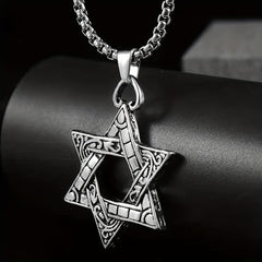Stainless Steel Necklace Jewelry Hexagon Pendant Necklace Hip hop Punk