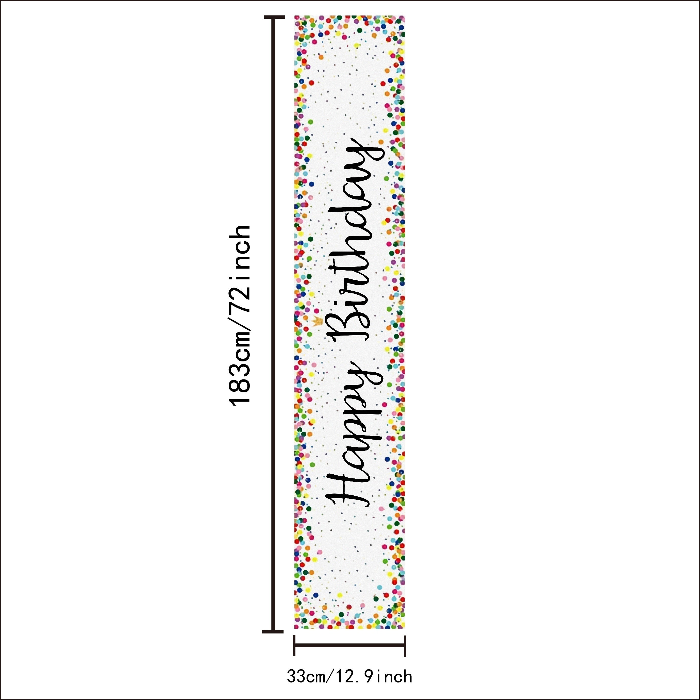 Rectangle Table Runner Happy Birthday Wishes Polyester Plaid Table Cover