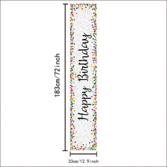 Rectangle Table Runner Happy Birthday Wishes Polyester Plaid Table Cover