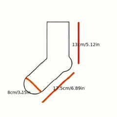5 Pairs Letter Print Striped Socks Crew Sports Women's Stockings
