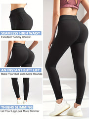 High Waisted Yoga Pants with Pockets for Women