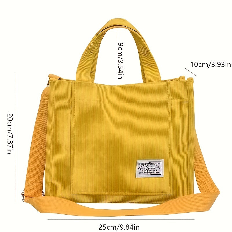 Corduroy Crossbody Bag Women's HandBag Casual Shoulder Bag