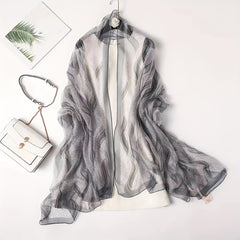 Leaf Charm Scarf Shawl Wrap for Daily Decoration