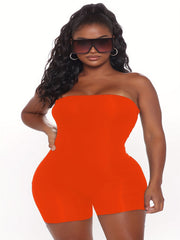 Strapless Sexy Romper Slight Stretch