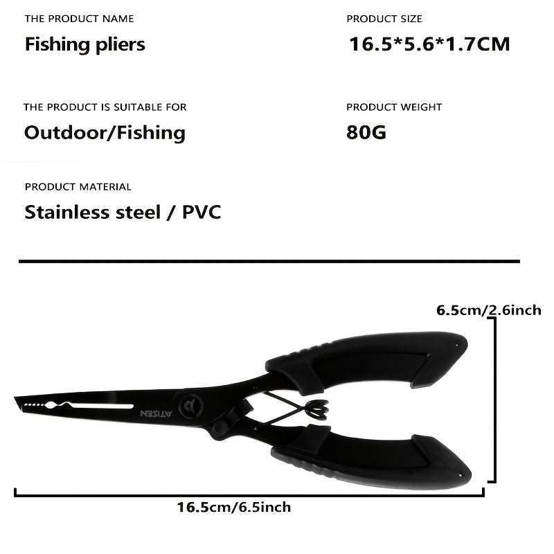 2pcs Fishing Pliers Plastic Handle Stainless Steel Fish Controller