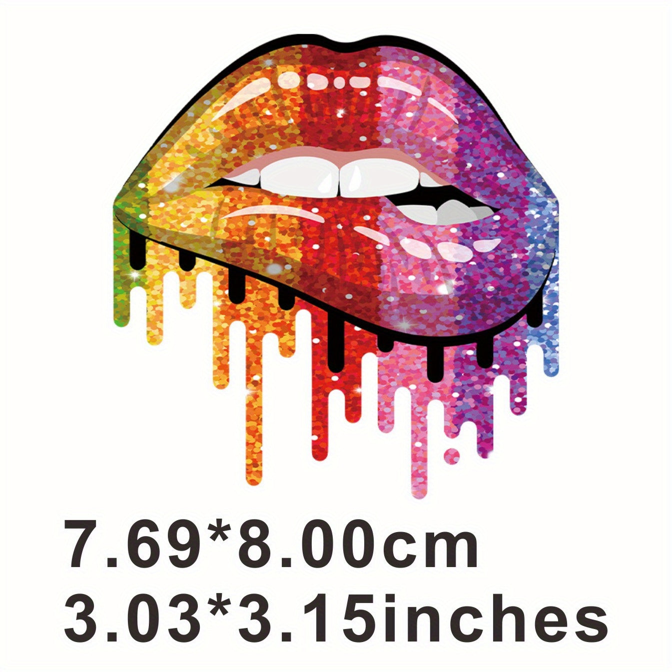 Rainbow Lip Heat Transfer Stickers Iron On Washable Clothing DIY Accessories
