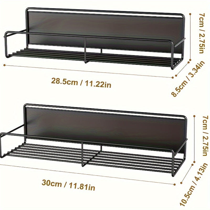Magnetic Shelves With Hooks for Home Kitchens - Storage Racks