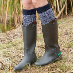 Colorblock Knitted Calf Socks Warm Knee High Women's Stockings