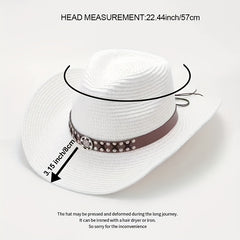 Vintage Cowboy Hat with Leather Belt Gift for Men