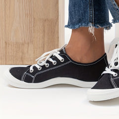 Women's Classic Canvas Shoes Casual Lace Up Low Top Shoes Lightweight