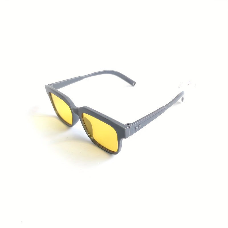 PC Lightweight Square Sunglasses + Cleaning Cloth + Anti-squeeze Box