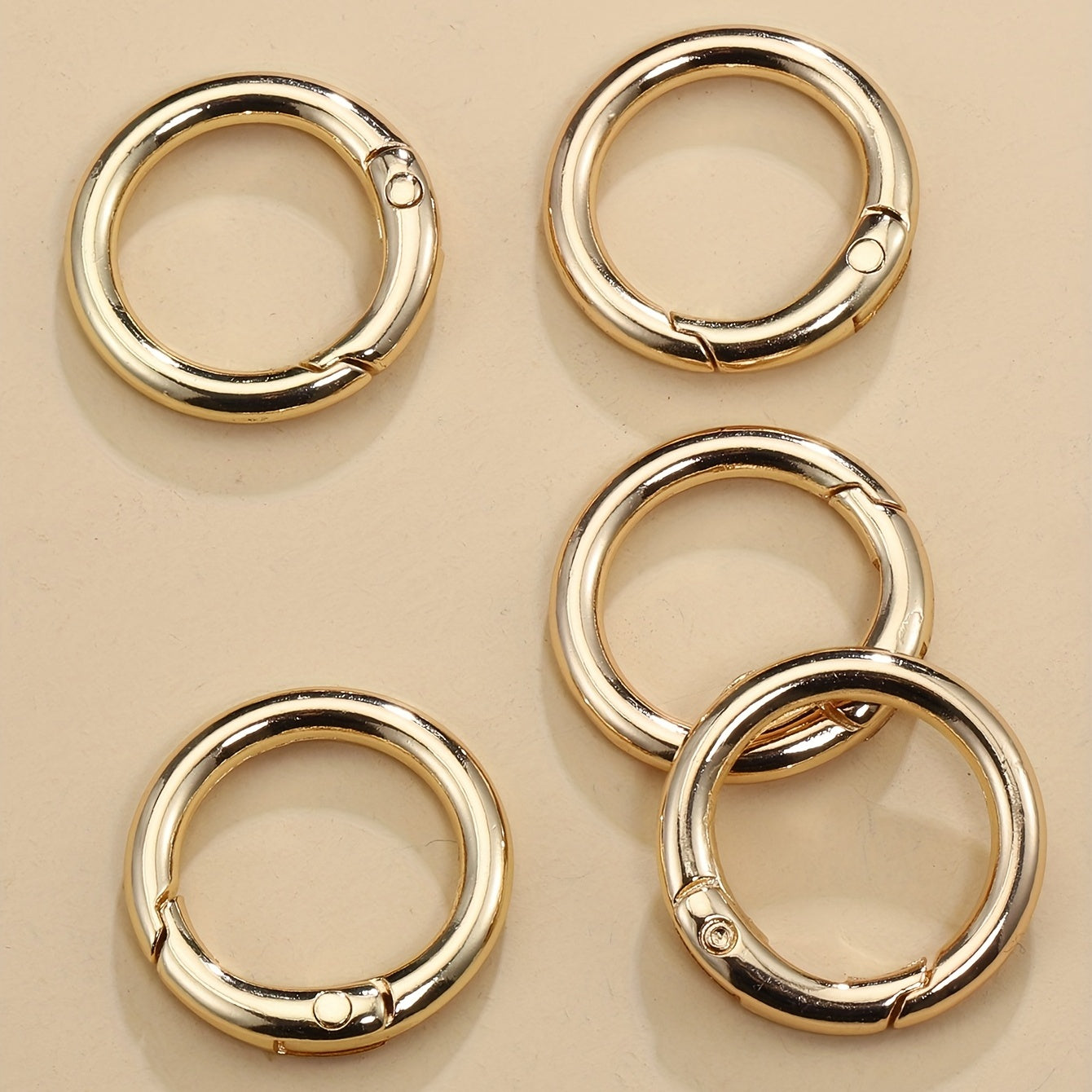 5pcs Metal O Ring Spring Clasps for DIY Jewelry Carabiner Keychain Bag Clips