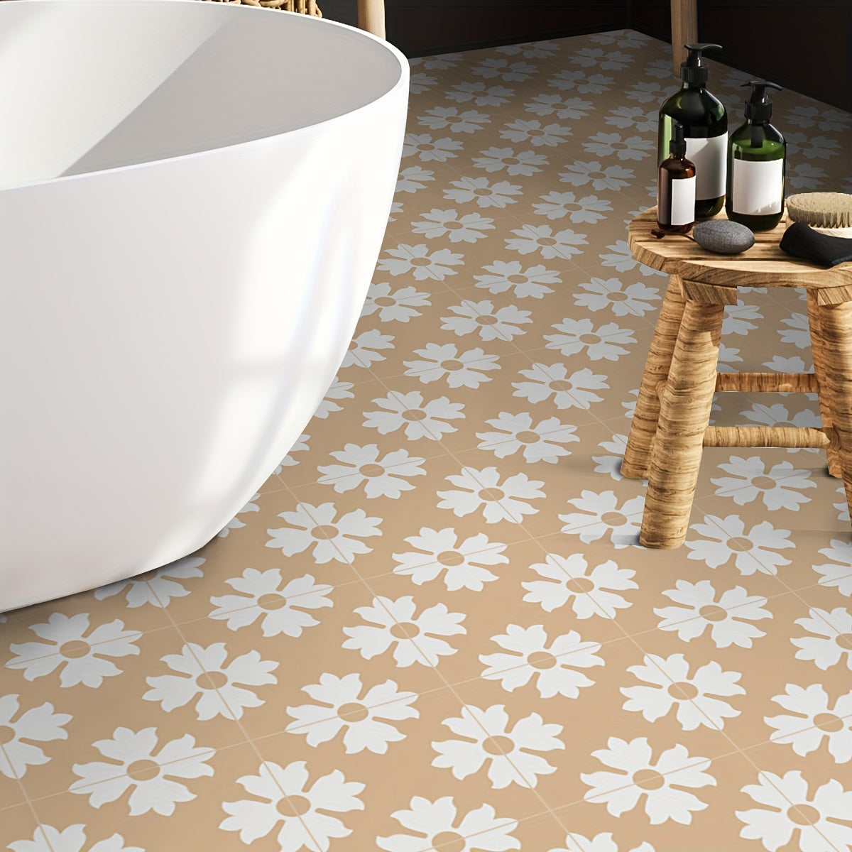 9pcs Nordic Style Printed Floor Stickers Non-slip Waterproof Decal Vinyl Sticker