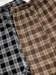 2pcs Plaid Sleep Bottoms Soft & Comfy Elastic Waistband Pants