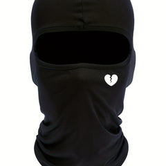 Unisex Windproof Balaclava Hat Heart Broken Pattern Autumn Winter Ski Cold Hat