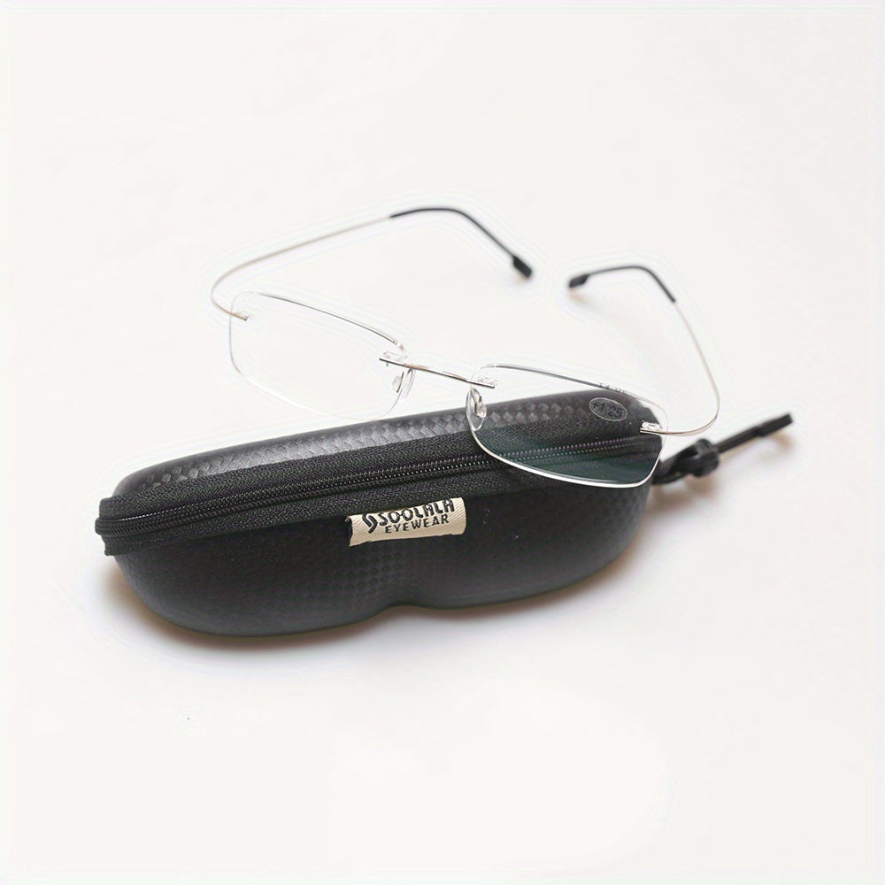 SOOLALA Titanium Rimless Reading Glasses