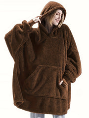 Hooded Fuzzy Lounge Robe with Pockets Women's Loungewear