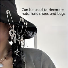Gothic Style Hair Pin Snake Skull Shape Silvery Pin Halloween Hair Accessories