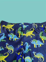 Boys Dinosaur Print 3pcs Swimsuit Set