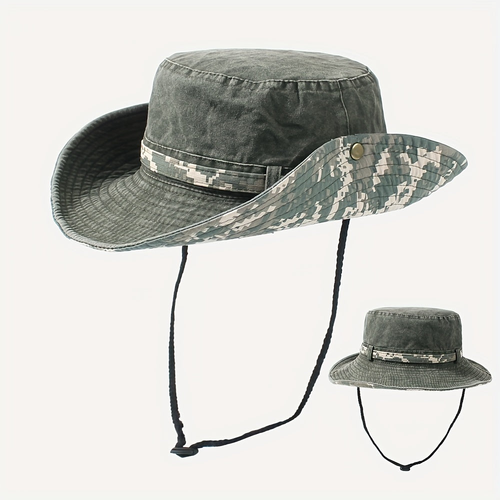 Camouflage Bucket Hat Wide Brim Sun Hat Unisex